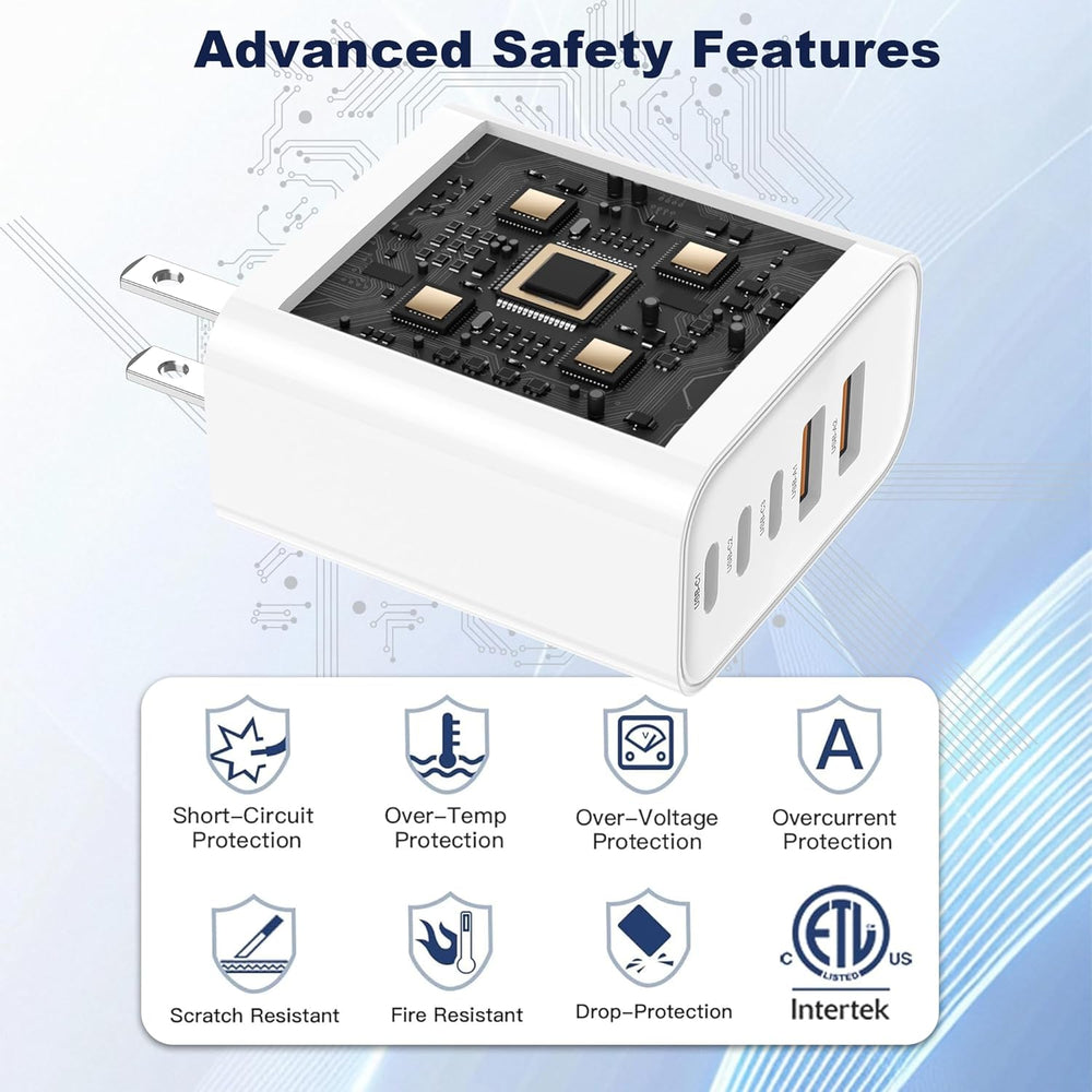 USB C Charger Block, 5 in 1 60W Charging Blocks, PD 3.0 25W Single Max Fast Charger, QC 2A USB Wall Charger for Iphone 16 15 14 13 12 11 Pro Max, Ipad, Ipod, Samsung, Airpods Pro, Apple Watch Series