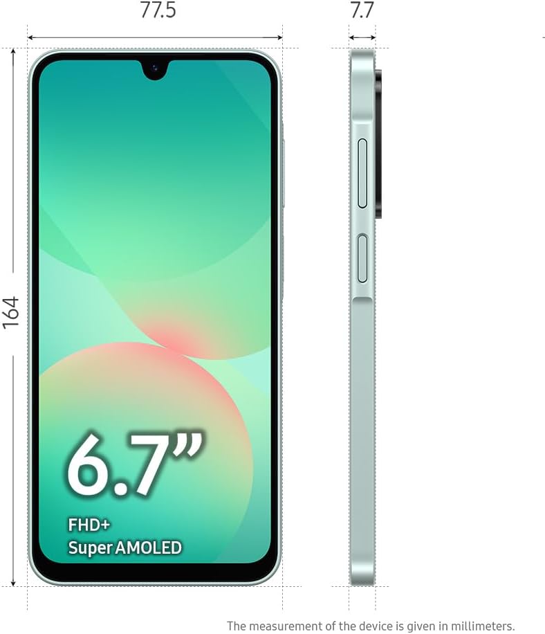 Galaxy A26 5G with AI | 256GB, 8GB, Dual SIM | 6.7" 120Hz AMOLED, IP67 Water Resistant, Android 15 | International Model Factory Unlocked for T-Mobile, Global | 25W Charger Bundle (Mint)