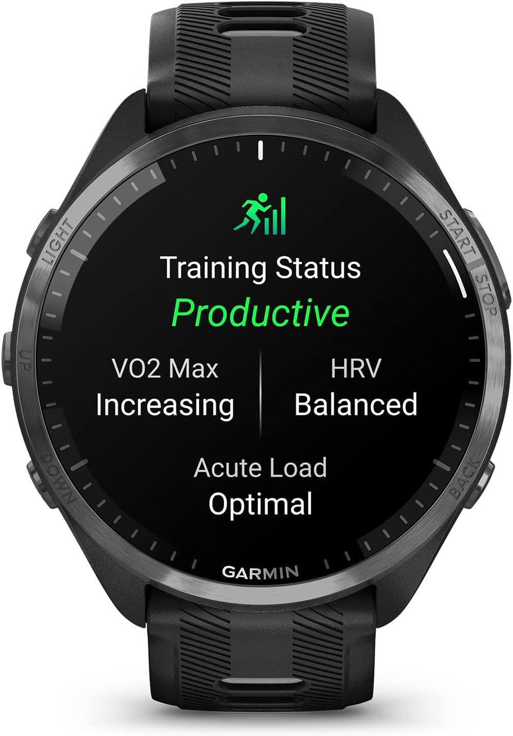 Forerunner® 965 Running Smartwatch, Colorful AMOLED Display, Training Metrics and Recovery Insights, Black and Powder Gray, 010-02809-00