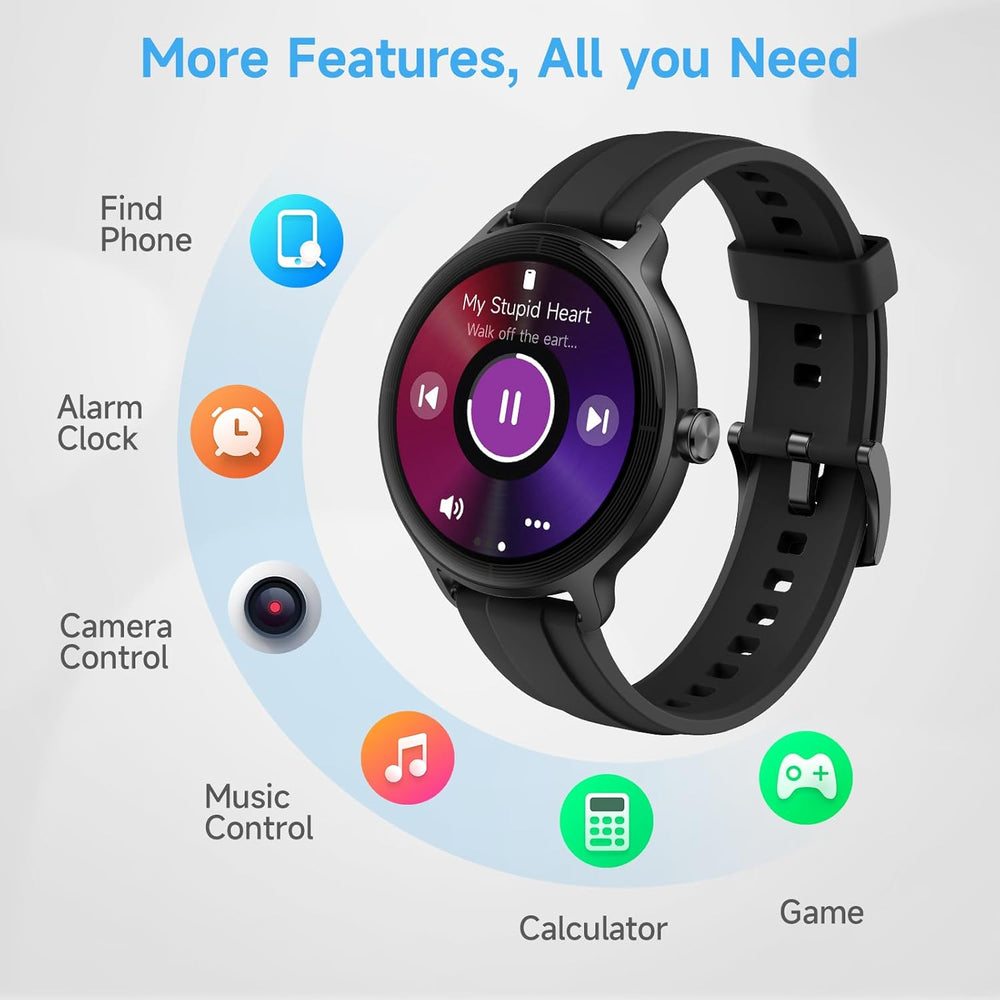 Smart Watch for Men Women, 1.27" HD Touchscreen Fitness Tracker, Bluetooth Calling, 100+ Sports Modes, Sleep Monitor, IP68 Waterproof, Compatible with Android & Iphones