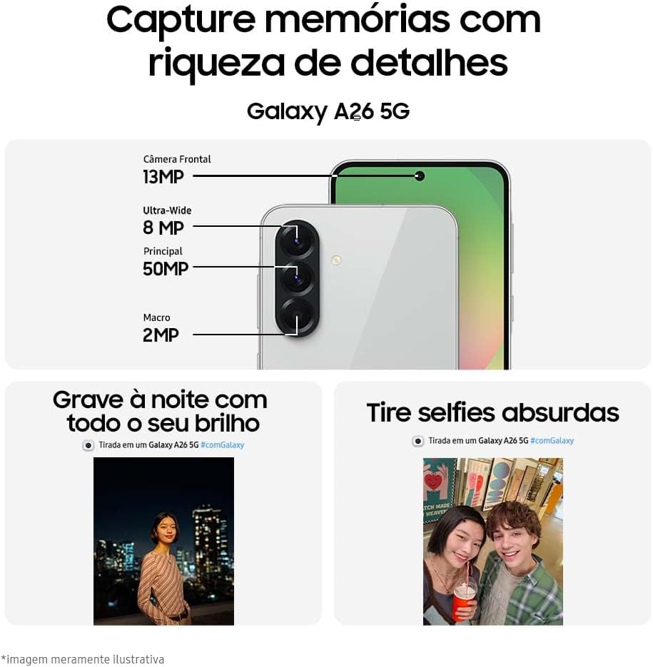 Galaxy A26 5G with AI | 256GB, 8GB, Dual SIM | 6.7" 120Hz AMOLED, IP67 Water Resistant, Android 15 | International Model Factory Unlocked for T-Mobile, Global | 25W Charger Bundle (Mint)