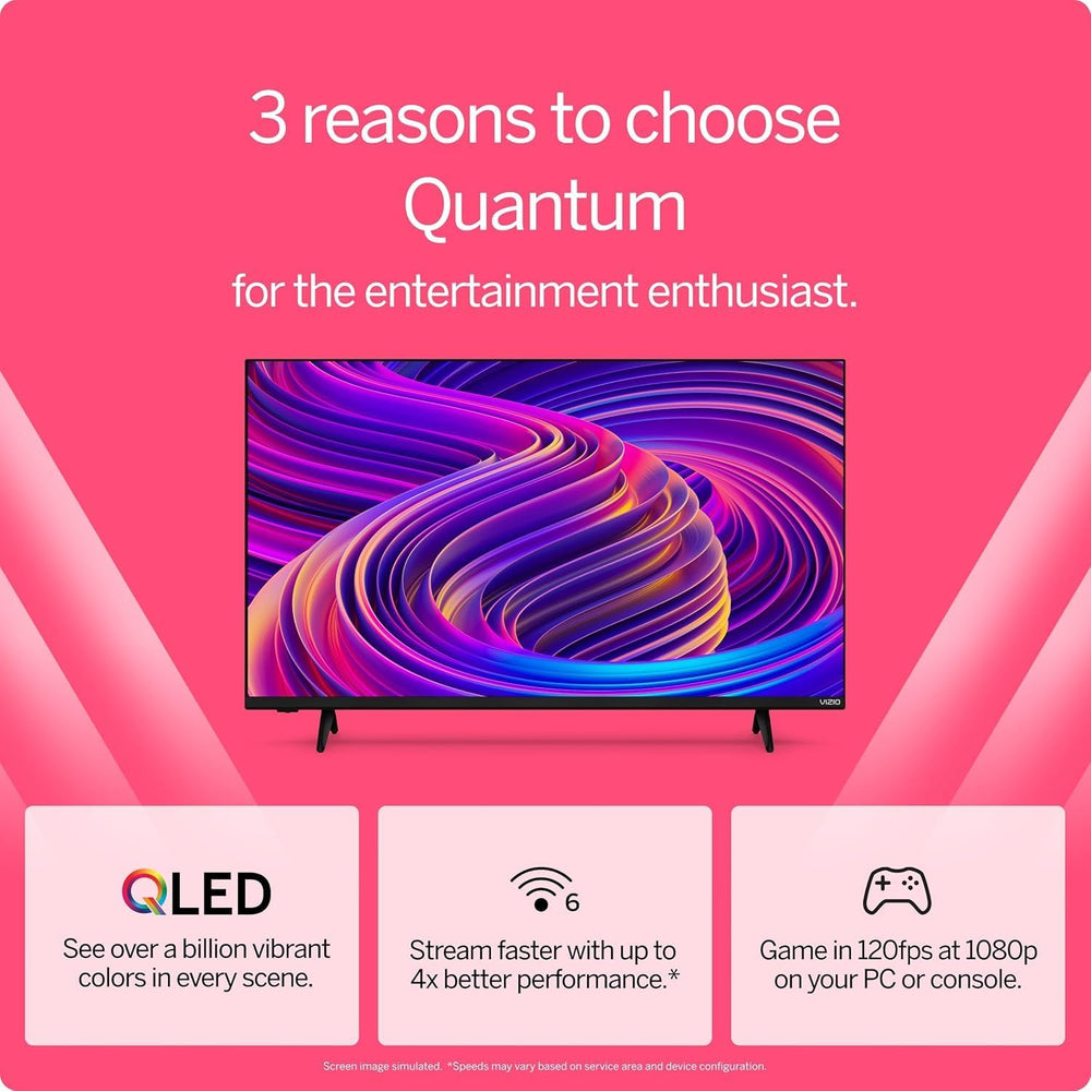 43-Inch Quantum 4K QLED Smart TV Bundle – 120Fps Gaming, Dolby Vision HDR10+, HDMI VRR, Bluetooth, Alexa Compatible, W/Aux HDMI Cable, 12-Month CPS Protection, Screen Cleaner W/Microfiber