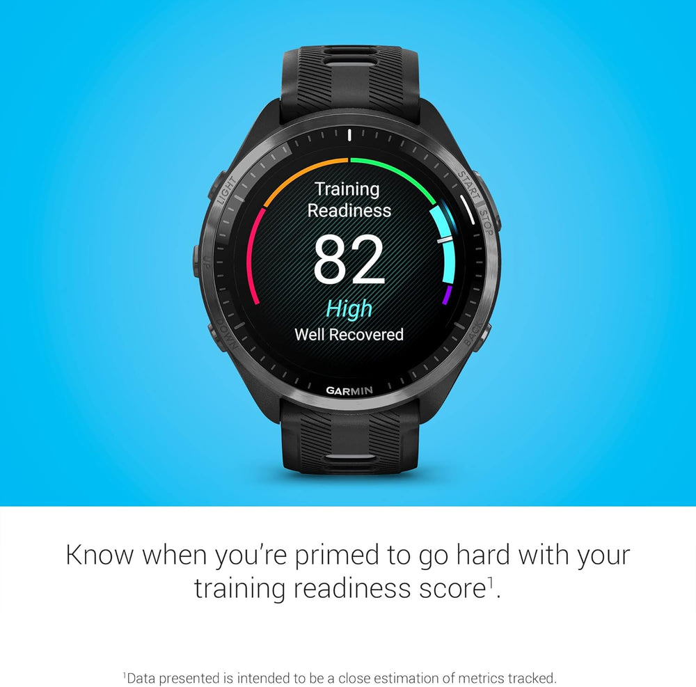 Forerunner® 965 Running Smartwatch, Colorful AMOLED Display, Training Metrics and Recovery Insights, Black and Powder Gray, 010-02809-00