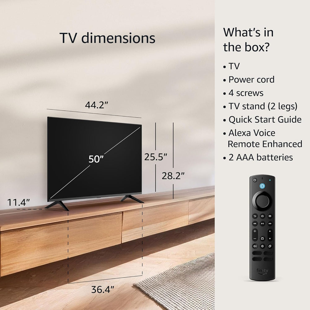 Fire TV 50" 4-Series 4K UHD Smart TV, Stream Live TV without Cable, 2024 Release