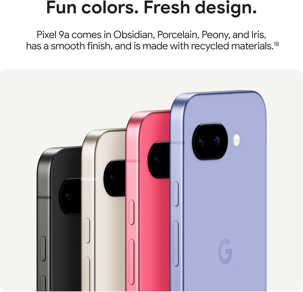 Pixel 9A with Gemini - Unlocked Android Smartphone with Incredible Camera and AI Photo Editing, All-Day Battery, and Powerful Security - Obsidian - 128 GB