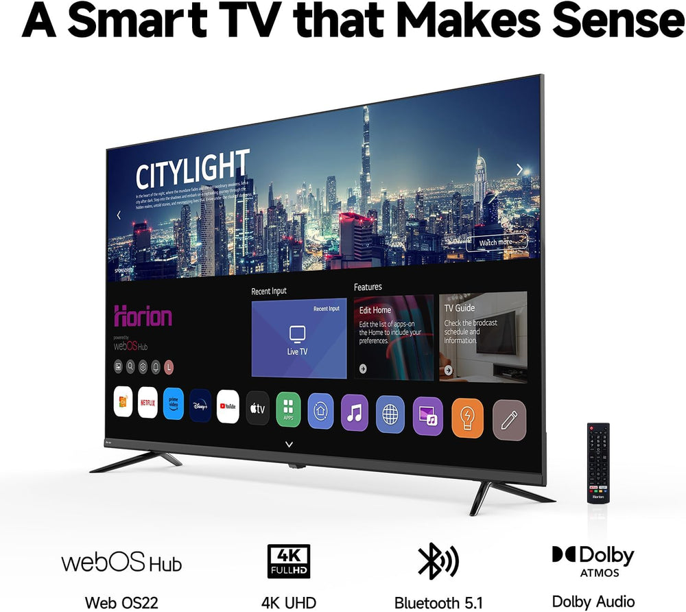 43 Inch Smart TV, 4K UHD LED TV with Webos 22, Ultra Slim Television with Mega Contrast, HDR10, Dolby Audio - Streaming Live, Bluetooth, Hdmi, Wifi ((P6D Series, 2025)