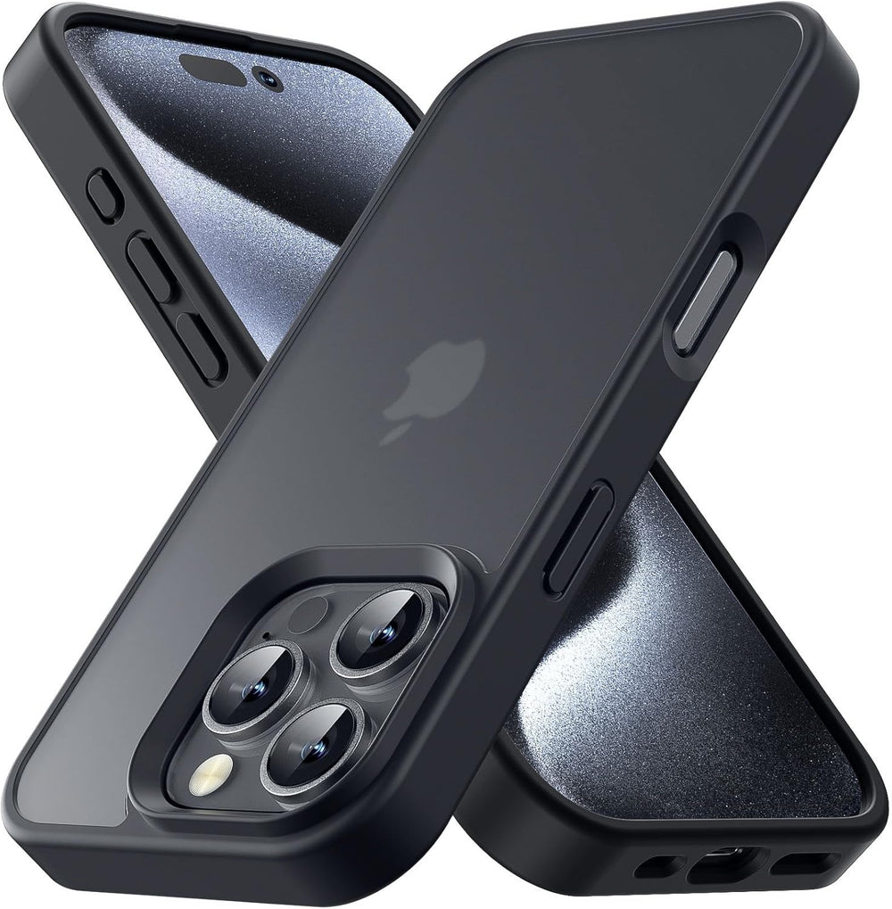Case for iPhone 16 Pro, Shockproof for Iphone 16 Pro Phone Case, Military Grade Drop Protection, Protective Hard Back Slim Translucent Cover,Black