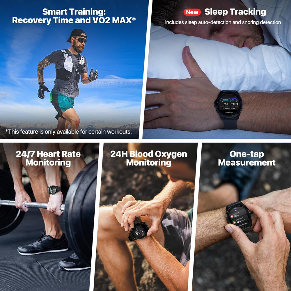 Pro 5 Enduro Smartwatch for Men 1.43" Android Wear OS Smart Watch 90 Hrs Battery 110+ Workout Modes Health Fitness Tracker Outdoor 5ATM GPS Compass Not Compatible with Iphone