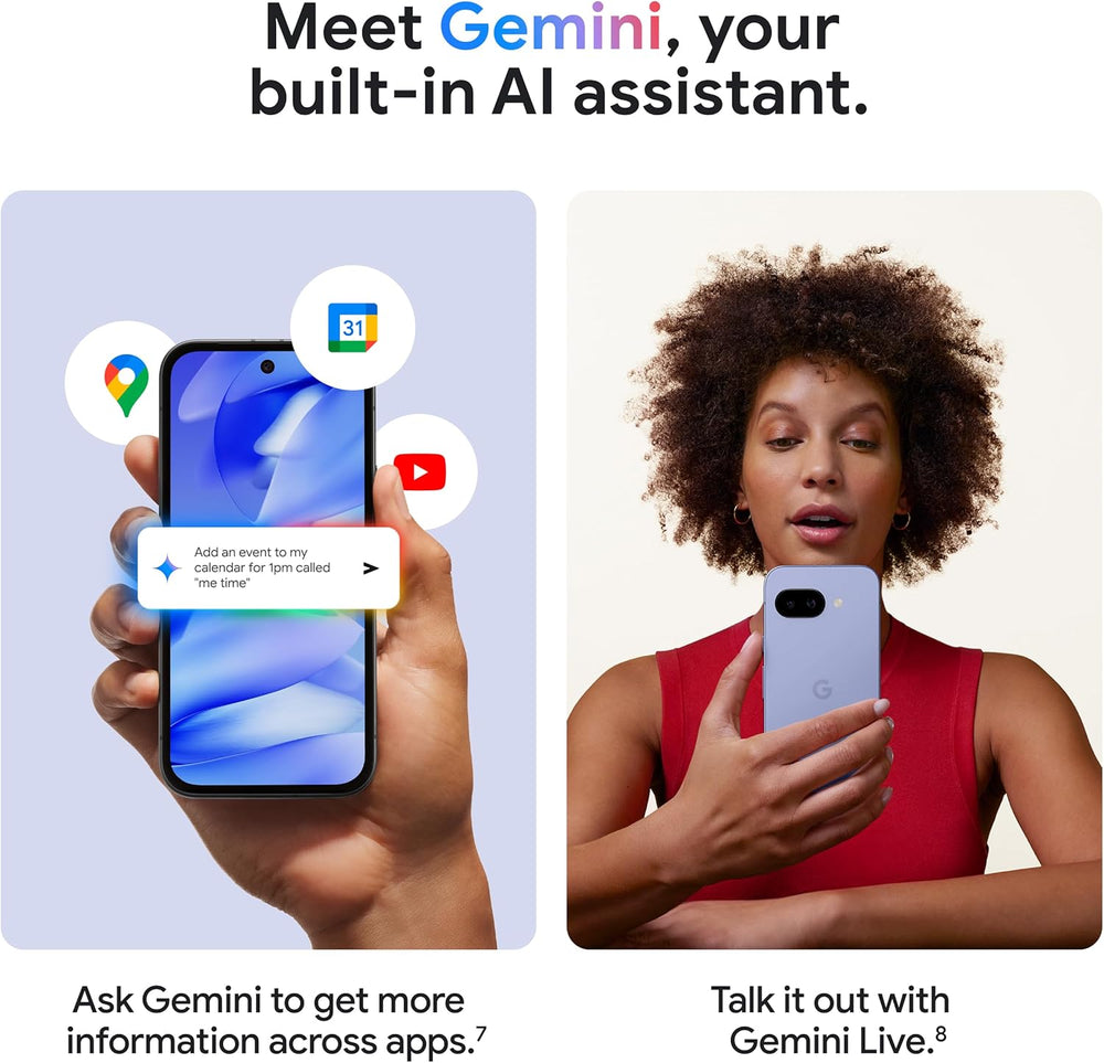 Pixel 9A with Gemini - Unlocked Android Smartphone with Incredible Camera and AI Photo Editing, All-Day Battery, and Powerful Security - Obsidian - 128 GB