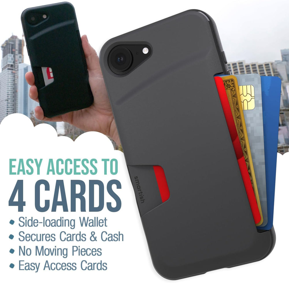 Wallet Case for Iphone 16 - Wallet Slayer Vol. 1 [Slim + Protective] Credit Card Holder - Drop Tested Hidden Flip Card Slot Cover Compatible with Apple Iphone 16 - Black Tie Affair
