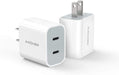 USB C Charger,  2Pack Type C Fast Charger, Dual Port 25W PD Fast USB C Iphone Wall Charger Compatible with Iphone 16/16 Pro/15/14/13/12/11/Se/Xs, Galaxy, Pixel 4/3 and More