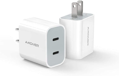 USB C Charger,  2Pack Type C Fast Charger, Dual Port 25W PD Fast USB C Iphone Wall Charger Compatible with Iphone 16/16 Pro/15/14/13/12/11/Se/Xs, Galaxy, Pixel 4/3 and More