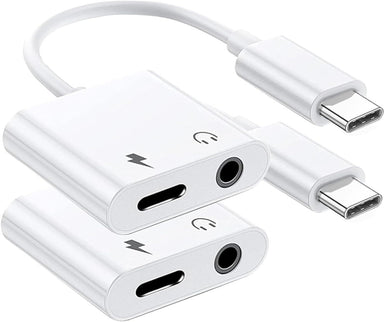 2-Pack USB C to 3.5Mm Headphone Jack Adapter for Iphone 16/16 Pro/15/15 Pro/Pro Max/Plus,2-In-1 Type C to Aux Jack Dongle Cable Cord with PD Fast Charging for Ipad,Galaxy S25/S24/S23/S22,Note,Macbook