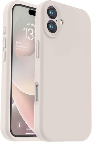 Case for Iphone 16, Liquid Silicone Upgrade [Camera Protection] [Soft Anti-Scratch Microfiber Lining] Shockproof Phone Case for Iphone 16 6.1 Inch - Stone