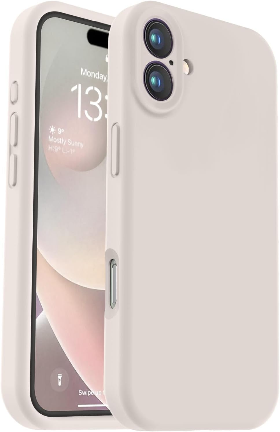 Case for Iphone 16, Liquid Silicone Upgrade [Camera Protection] [Soft Anti-Scratch Microfiber Lining] Shockproof Phone Case for Iphone 16 6.1 Inch - Stone