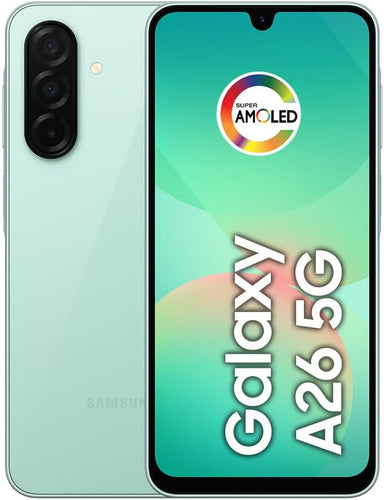 Galaxy A26 5G with AI | 256GB, 8GB, Dual SIM | 6.7" 120Hz AMOLED, IP67 Water Resistant, Android 15 | International Model Factory Unlocked for T-Mobile, Global | 25W Charger Bundle (Mint)