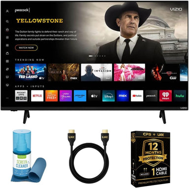 43-Inch Quantum 4K QLED Smart TV Bundle – 120Fps Gaming, Dolby Vision HDR10+, HDMI VRR, Bluetooth, Alexa Compatible, W/Aux HDMI Cable, 12-Month CPS Protection, Screen Cleaner W/Microfiber