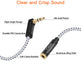 Headphone Extension Cable 15Ft/4.5M, 3.5 Mm Audio Extension Cable-Aux Cord Extender 90-Degree Right Angle Male to Female Stereo Audio Cable Nylon Braided for Smartphones, Media Player