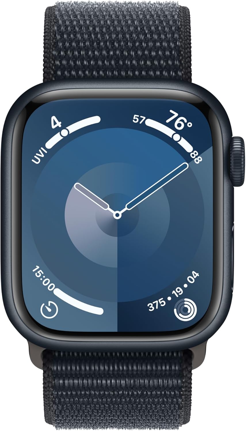 Watch Series 9 [GPS 41Mm] Smartwatch with Midnight Aluminum Case with Midnight Sport Loop. Fitness Tracker, Blood Oxygen & ECG Apps, Always-On Retina Display, Carbon Neutral