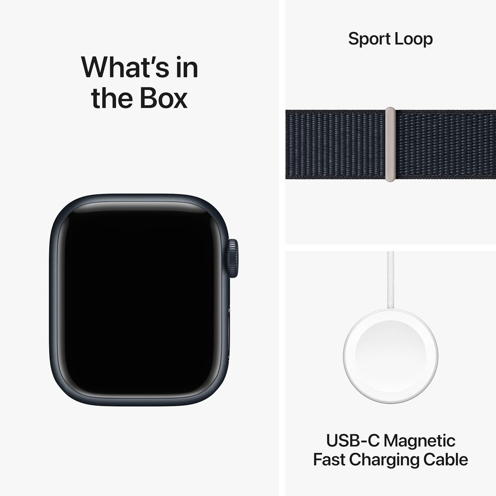 Watch Series 9 [GPS 41Mm] Smartwatch with Midnight Aluminum Case with Midnight Sport Loop. Fitness Tracker, Blood Oxygen & ECG Apps, Always-On Retina Display, Carbon Neutral