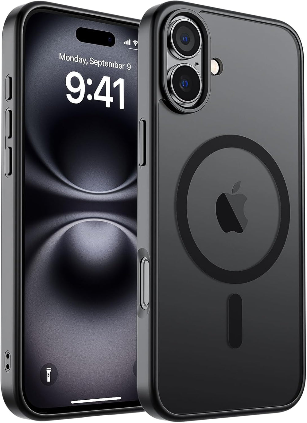 Magnetic Case for Iphone 16, [Compatible with Magsafe] [Military Grade Drop Protection] Translucent Matte Shockproof Anti-Scratch Phone Case, Black