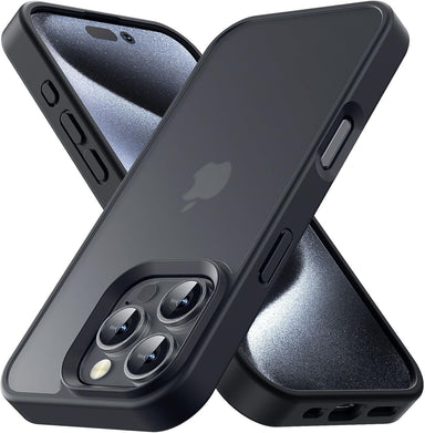 Case for iPhone 16 Pro, Shockproof for Iphone 16 Pro Phone Case, Military Grade Drop Protection, Protective Hard Back Slim Translucent Cover，Black