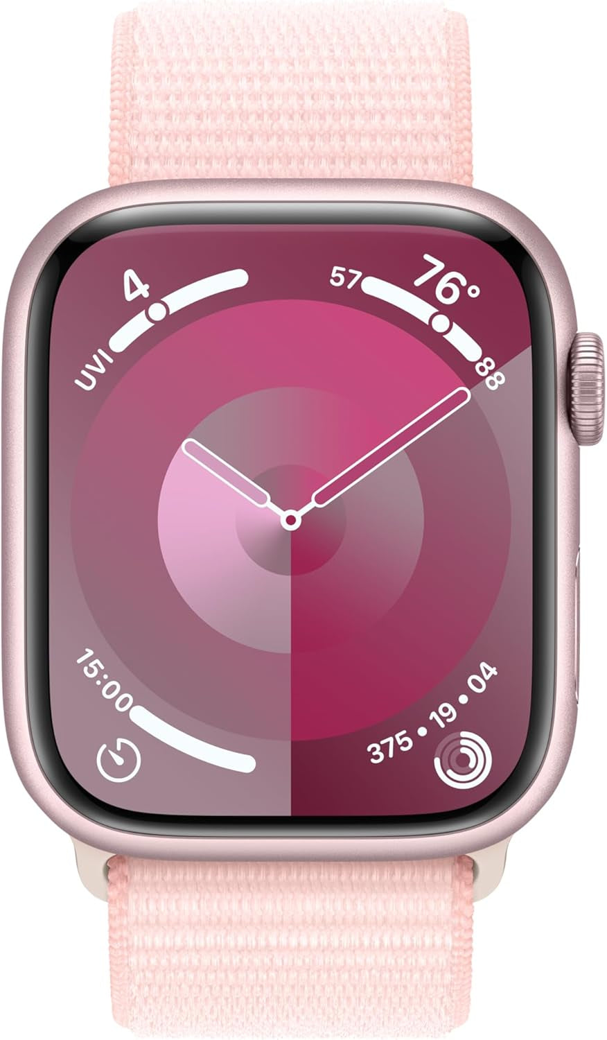 Watch Series 9 [GPS 45Mm] Smartwatch with Pink Aluminum Case with Pink Sport Loop. Fitness Tracker, Blood Oxygen & ECG Apps, Always-On Retina Display, Carbon Neutral