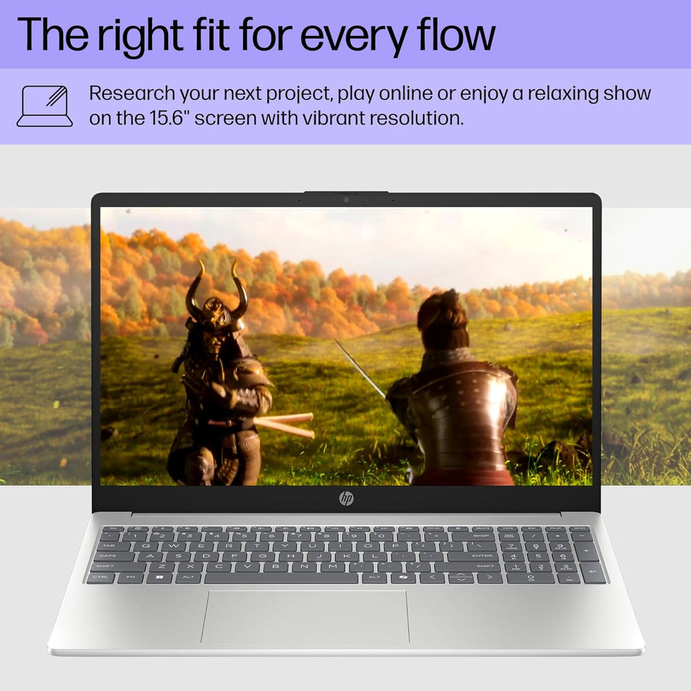 HP 15.6 Inch Laptop, HD Touchscreen Display, AMD Ryzen 3 7320U, 8 GB RAM, 256 GB SSD, AMD Radeon Graphics, Windows 11 Home, Natural Silver, 15-Fc0399Nr