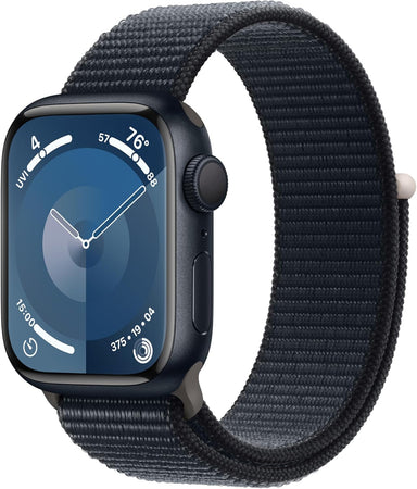 Watch Series 9 [GPS 41Mm] Smartwatch with Midnight Aluminum Case with Midnight Sport Loop. Fitness Tracker, Blood Oxygen & ECG Apps, Always-On Retina Display, Carbon Neutral