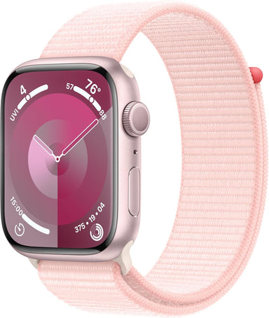Watch Series 9 [GPS 45Mm] Smartwatch with Pink Aluminum Case with Pink Sport Loop. Fitness Tracker, Blood Oxygen & ECG Apps, Always-On Retina Display, Carbon Neutral