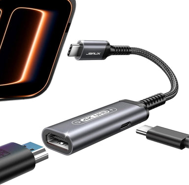 USB C to HDMI with PD Charger Adapter, 2-In-1 Type C to HDMI 4K@30Hz/100W Charging Compatible with Iphone 17 Pro Max/Air/ 16 Pro Max/15 Pro Max,Samsung S24/S23,Macbook,Dell,Steam Deck,Rog Ally