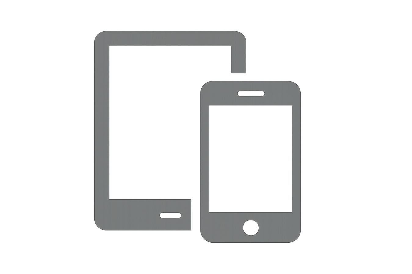 Create a simple grey Mobile & Tablets icon