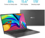 Vivobook 15 Thin and Light Laptop, 15.6” FHD Display, Intel I3-1005G1 CPU, 8GB RAM, 128GB SSD, Backlit Keyboard, Fingerprint, Windows 10 Home in S Mode, Slate Gray, F512JA-AS34